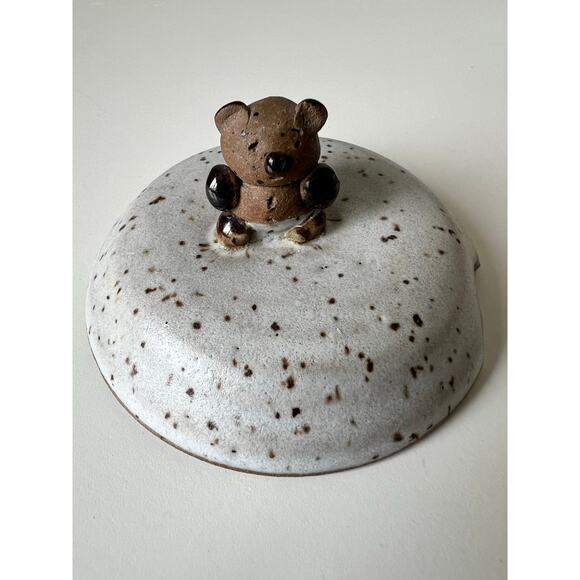 Handmade Pottery Honey Pot with Dipper - Picture 3 of 10